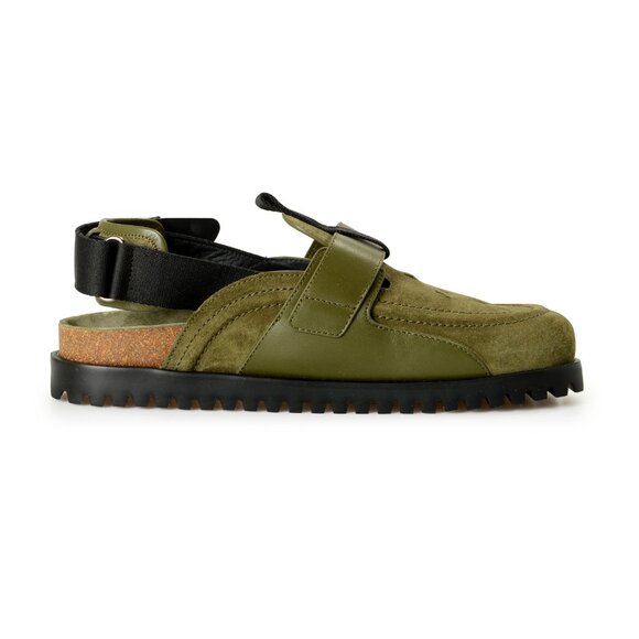 Versace Men\'s Olive Green Suede & Leather Sandals Shoes US 9 IT 42 main image 4
